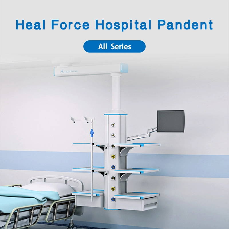 Heal Force Hot Sales Medical Unit Operating Room Operation Gas Equipment Ceiling Mounting Adjustable Double Arm Surgical Pendant for Hospital