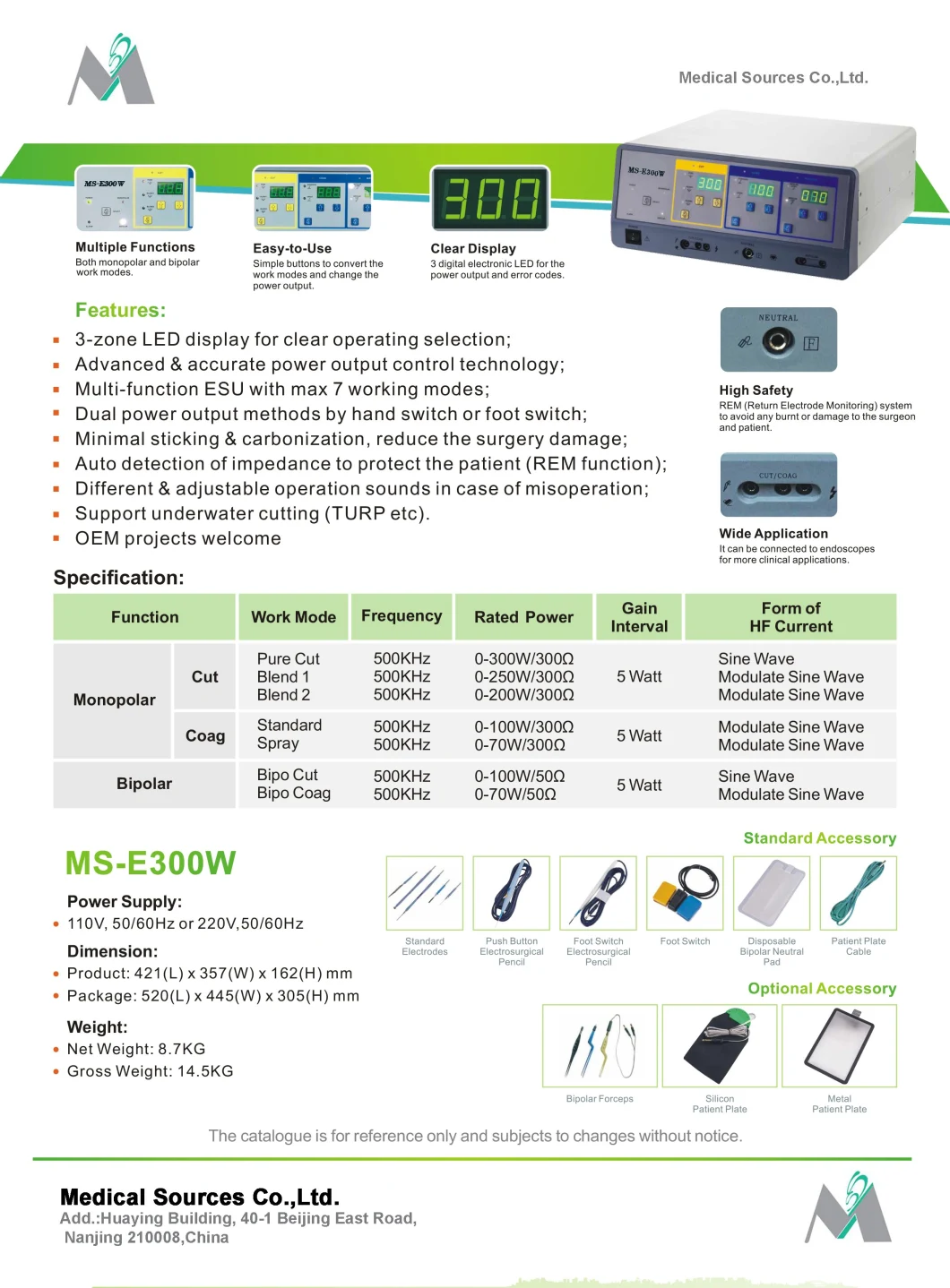 Surgical Medical Esu Portable High Frequency Smart Cautery Electrosurgical Unit